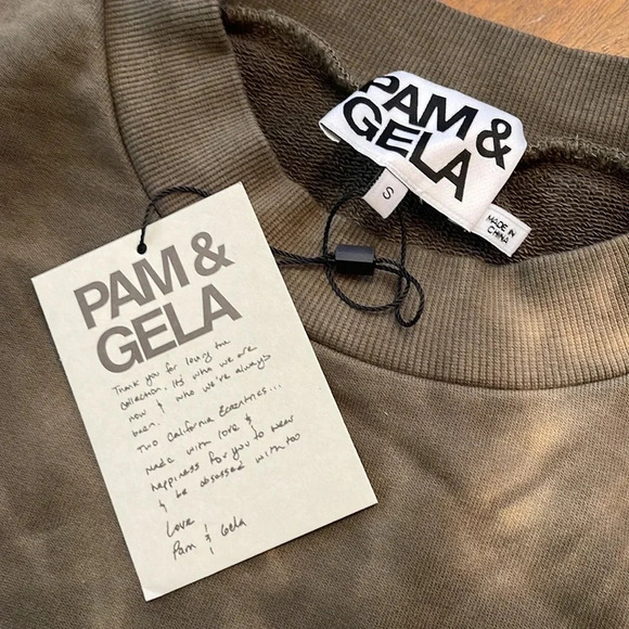 Pam & Gela Tie Dye Crop Sweatshirt, olive - Picture 6 of 8